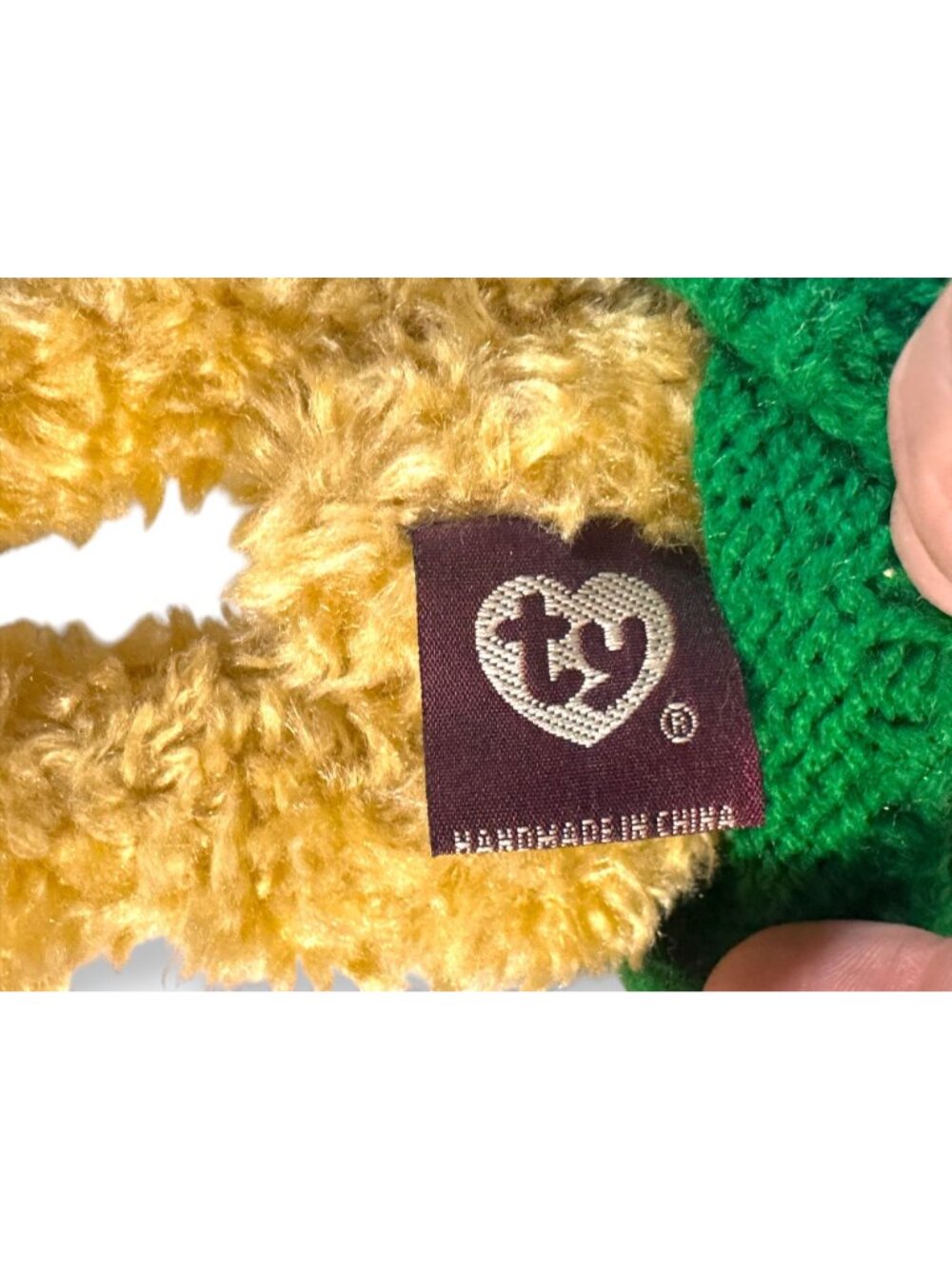 Ty Vintage Teddy Bear With Green Shamrock Sweater - Blarney 1993 - Picture 5 of 9